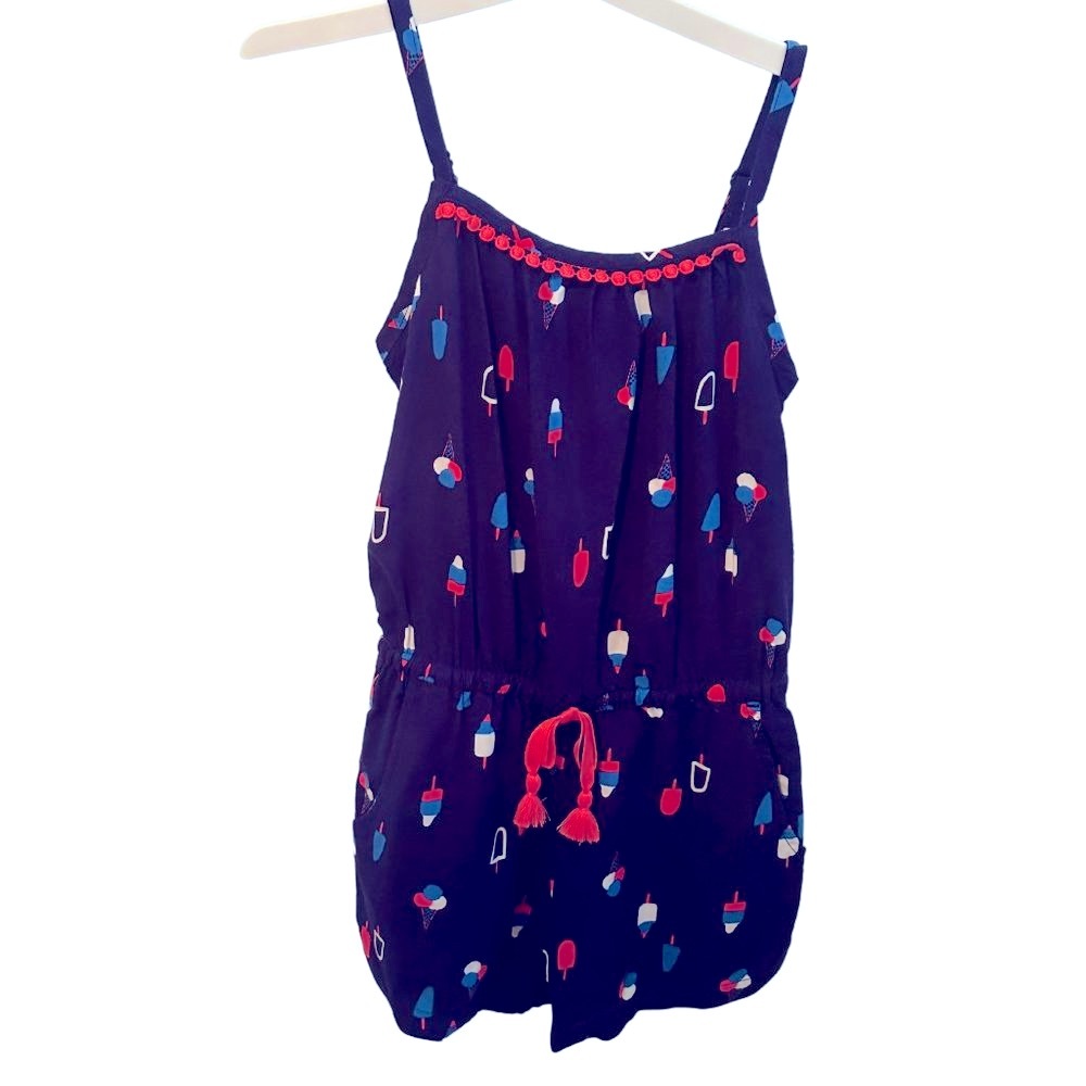 Cat & Jack Patriotic Popsicle Romper - NEW